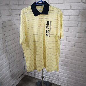 Tabasco Sport O32 Dry Men's Size Large Yellow Blue & Green Striped Polo